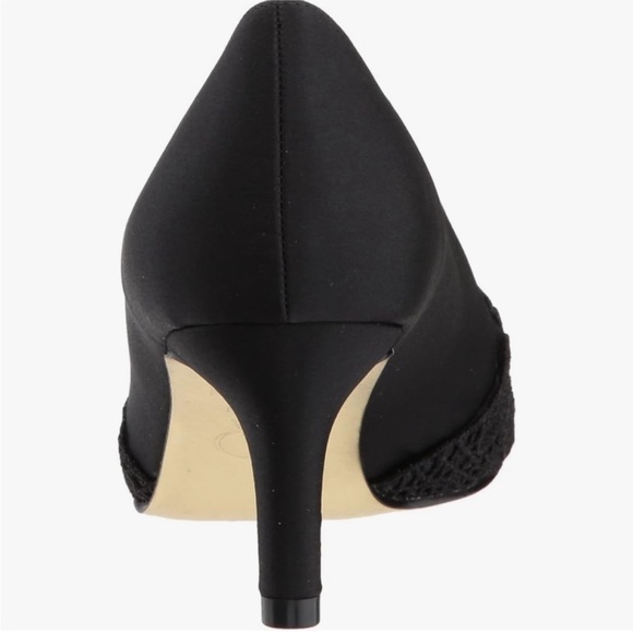 Adrianna Papell Women's, Black Satin and Lace, Peep toe, Pump, Jude, Wide - Picture 4 of 6
